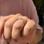 Curved Style Round Cut Wedding Band In U Shaped
