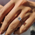 Princess Cut Diamond Ring In Distance Pave Setting