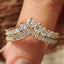 Chevron wedding band With Round Cut Pave Style