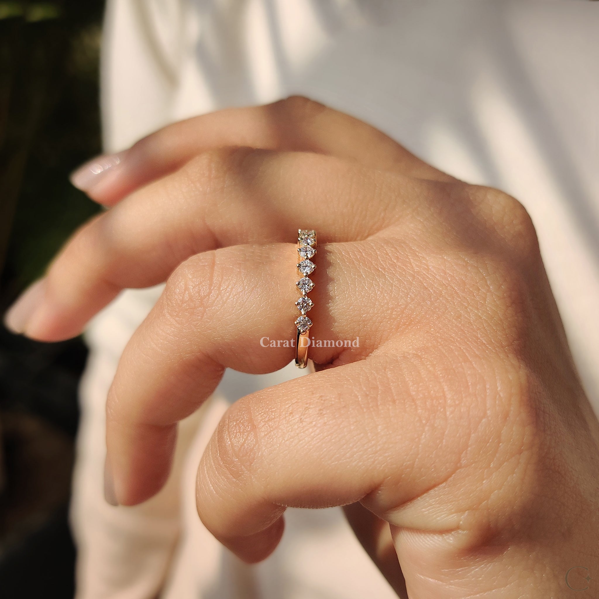 Minimalist Round Cut Lab Grown Diamond Band