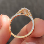 Oval Diamond Ring With Round Cut Side Stone