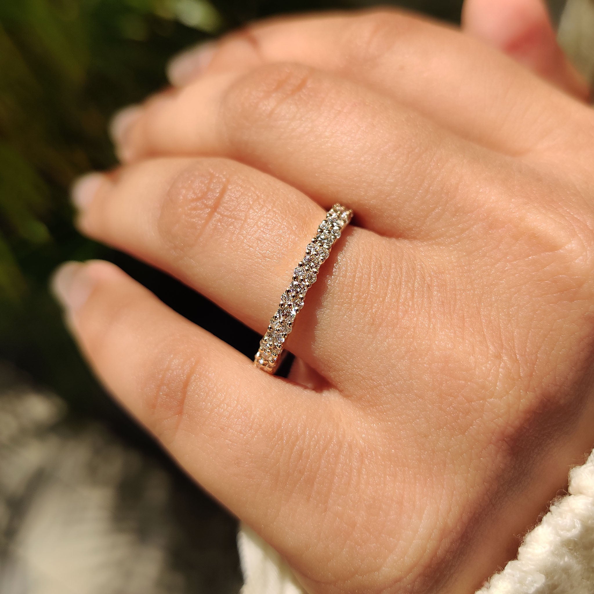 Round Diamond Eternity Wedding Band