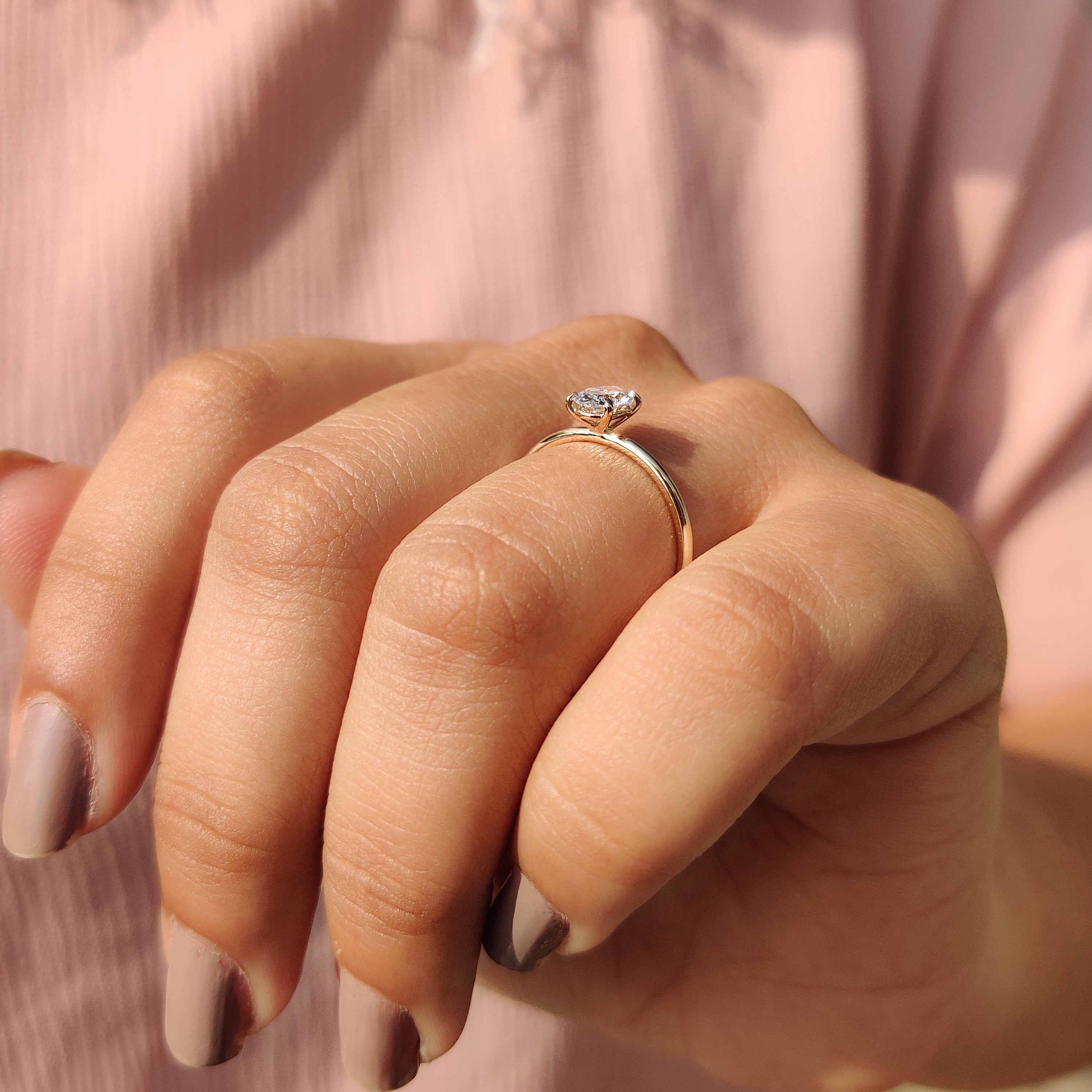 Oval Shaped Diamond Engagement Ring in Solitaire Setting
