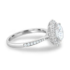 1.35 CT Round Cut Halo Style Moissanite Engagement Ring
