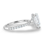 1.80 - 3.80 CT Pear Moissanite Pave Engagement Ring