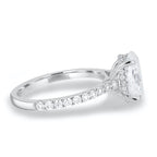 2.05 CT Oval Cut Moissanite Hidden Halo Pave Setting Engagement Ring