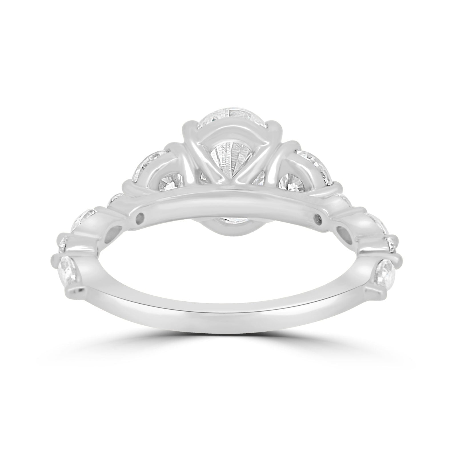 1.33 CT Oval Cut Pave Setting Moissanite Engagement Ring