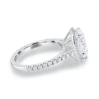 1.93 CT Pear Cut Moissanite Halo Engagement Ring