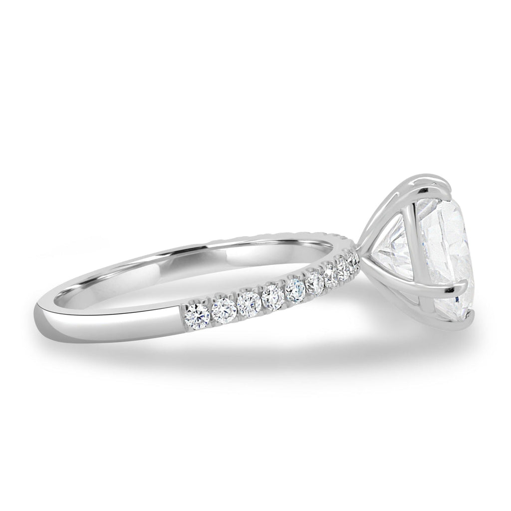 2.50 CT Heart Cut Moissanite Four Prongs Engagement Ring