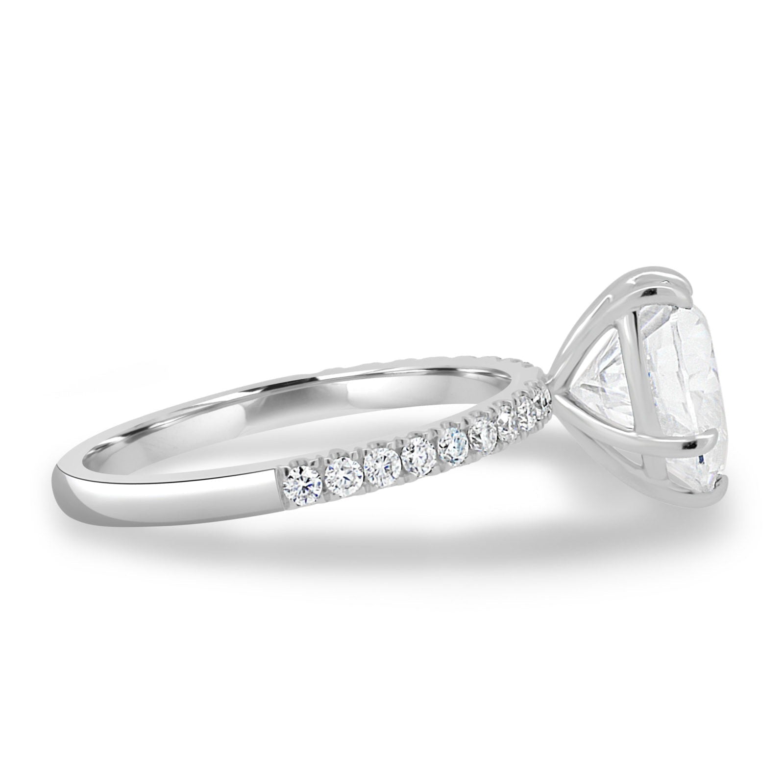 2.50 CT Heart Cut Moissanite Four Prongs Engagement Ring