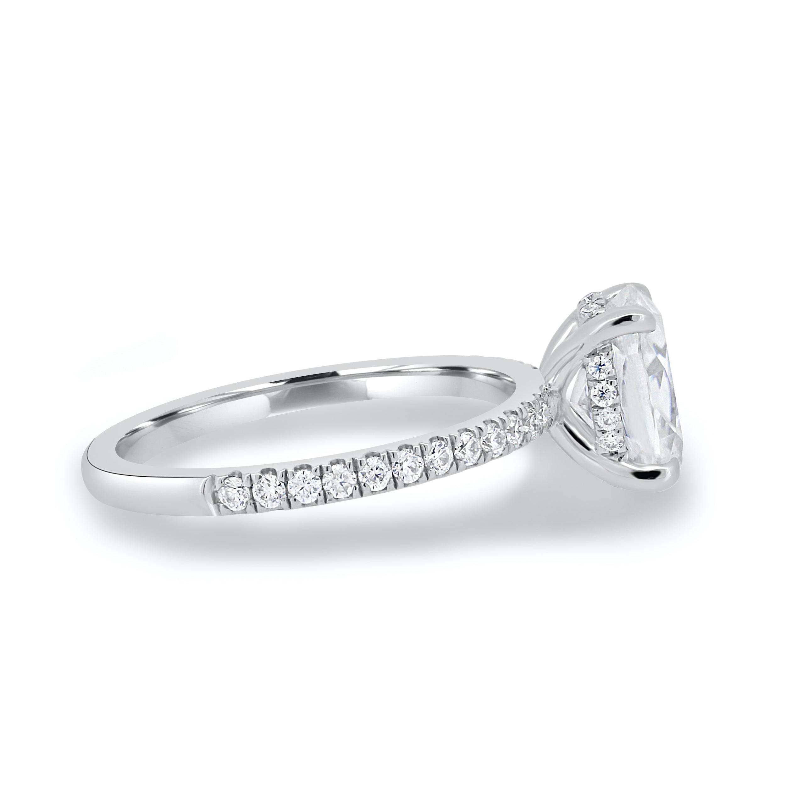 1.80 - 3.80 CT Oval Cut Moissanite Hidden Halo Engagement Ring