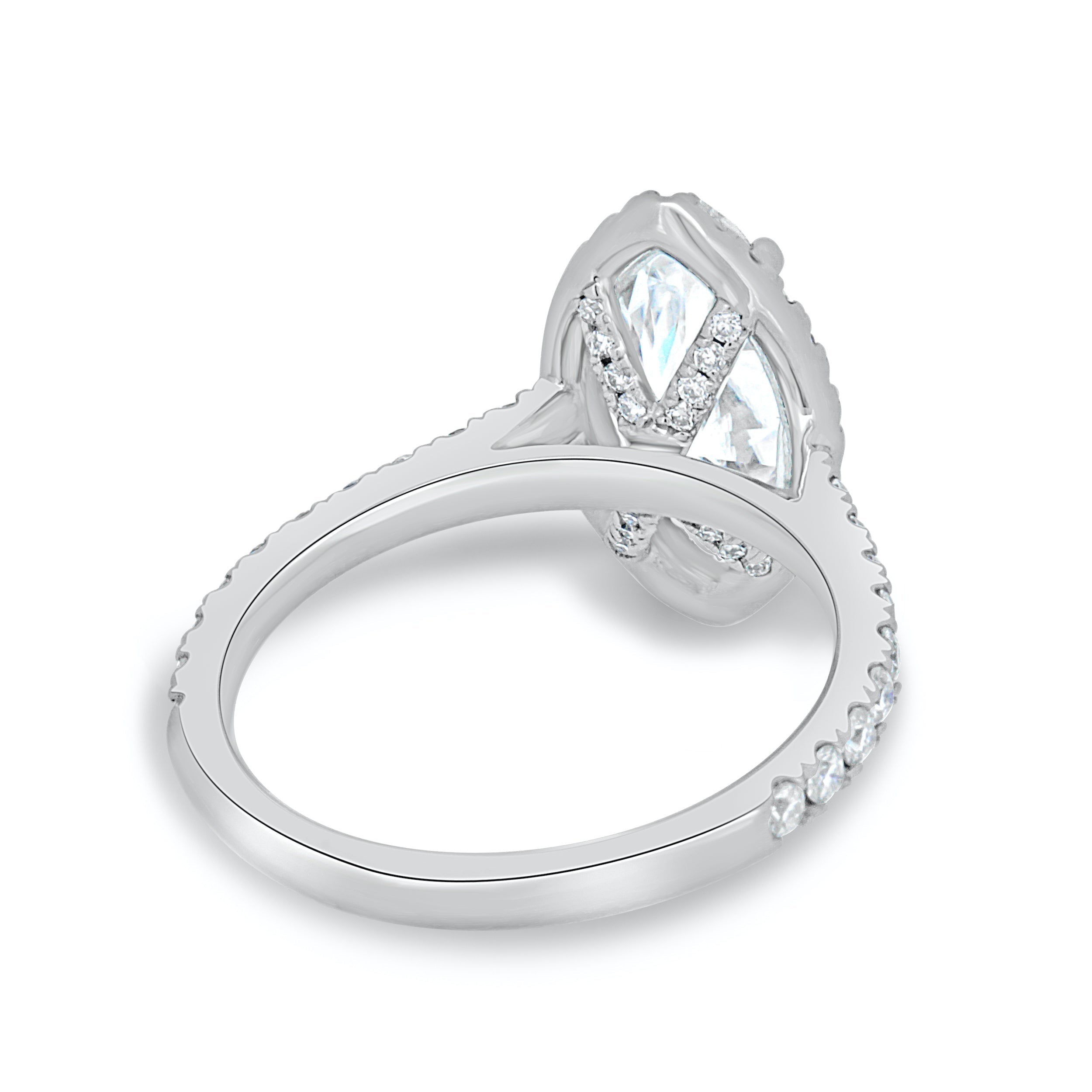 1.60 CT Marquise Cut Moissanite Halo Engagement Ring