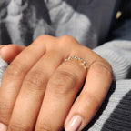Round And Marquise Wedding Band In Half Eternity Setting