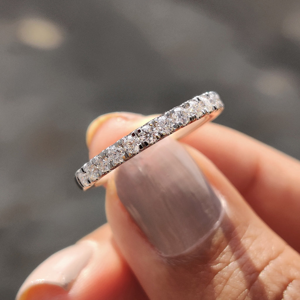 Half Eternity Round Moissanite Wedding Band
