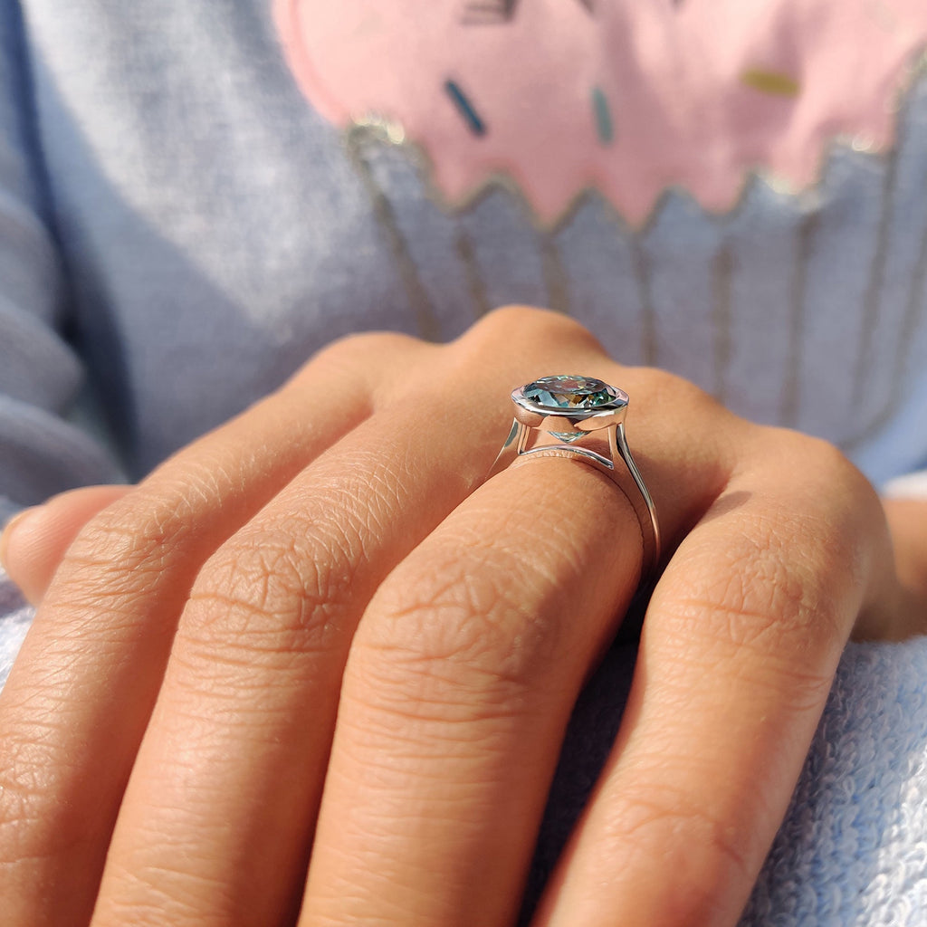 Portuguese Cut Engagement Ring In Bezel Setting