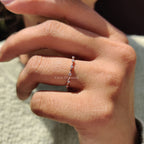 Round Cut Half Eternity Style Rose Gold Wedding Ring