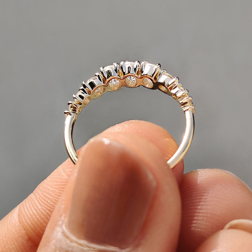 Half Eternity Oval Cut Wedding Band