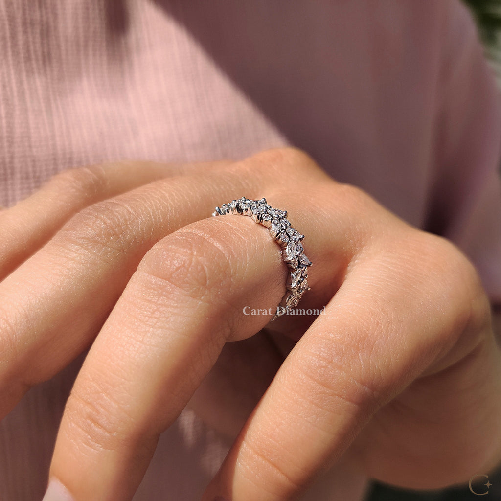 Marquise And Round Wedding Band With Eternity Style