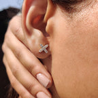 Round Cut Diamond Flower Stud Earrings