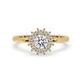 Diamond Cluster Engagement Ring With Prong Setting Charm