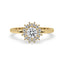 Diamond Cluster Engagement Ring With Prong Setting Charm