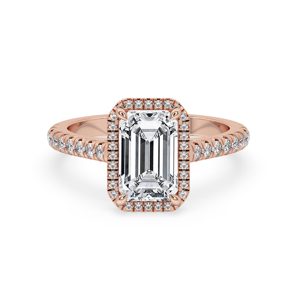 Emerald Halo Engagement Ring Main image