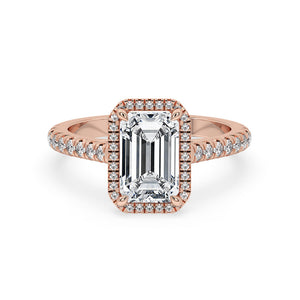 Emerald Halo Engagement Ring