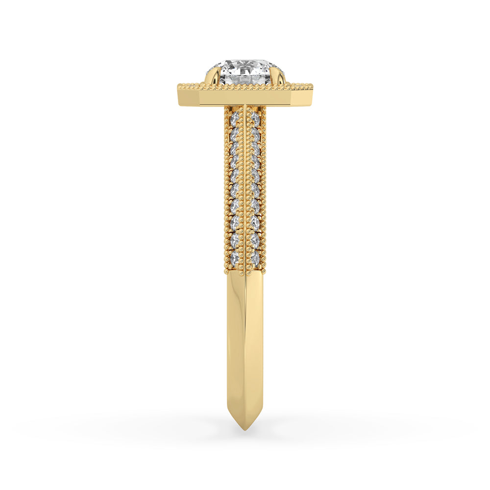 Knife Edge Ring With Halo Style