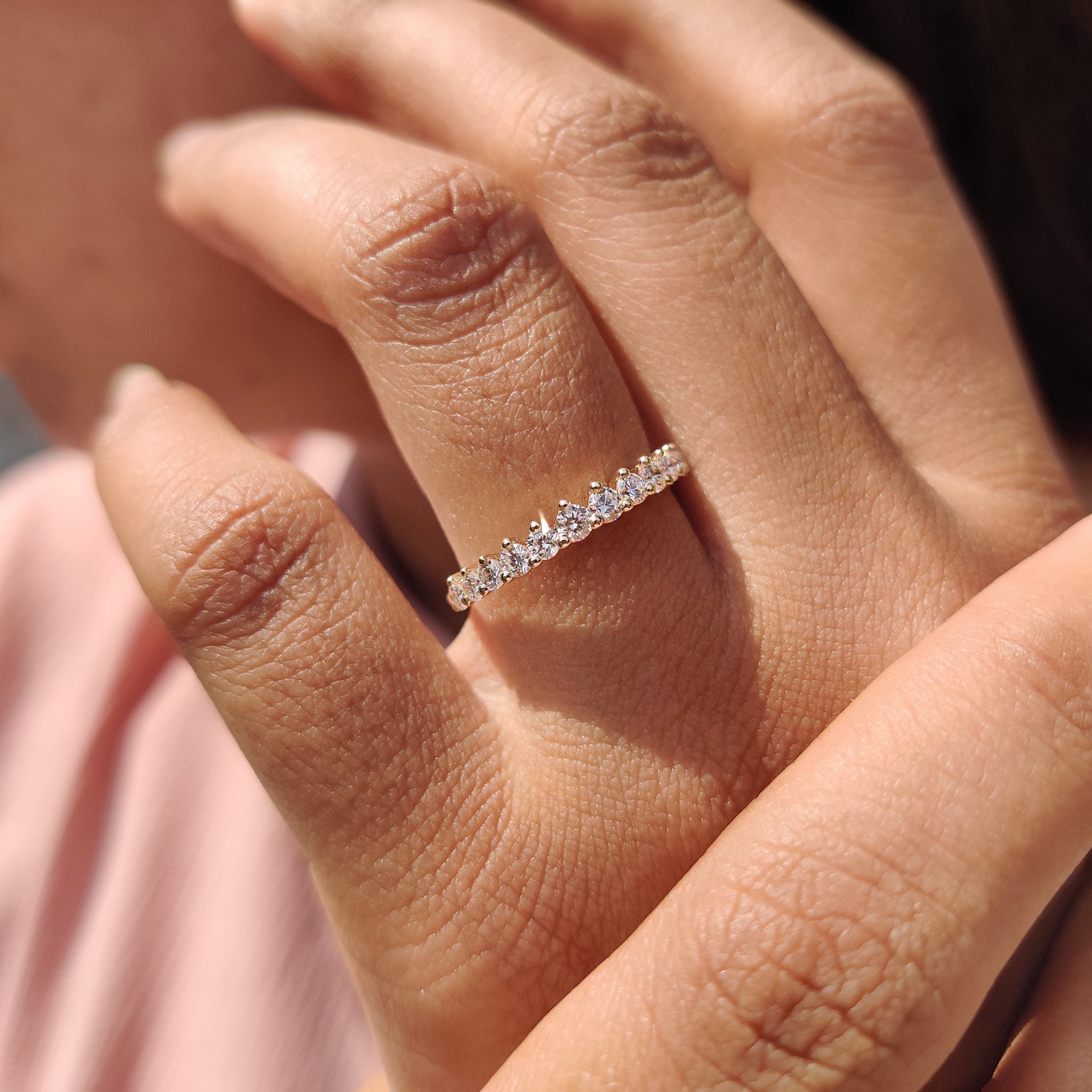 Yellow Gold Round Cut Eternity Band