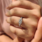 Princess Cut Diamond In Pave Setting Ring