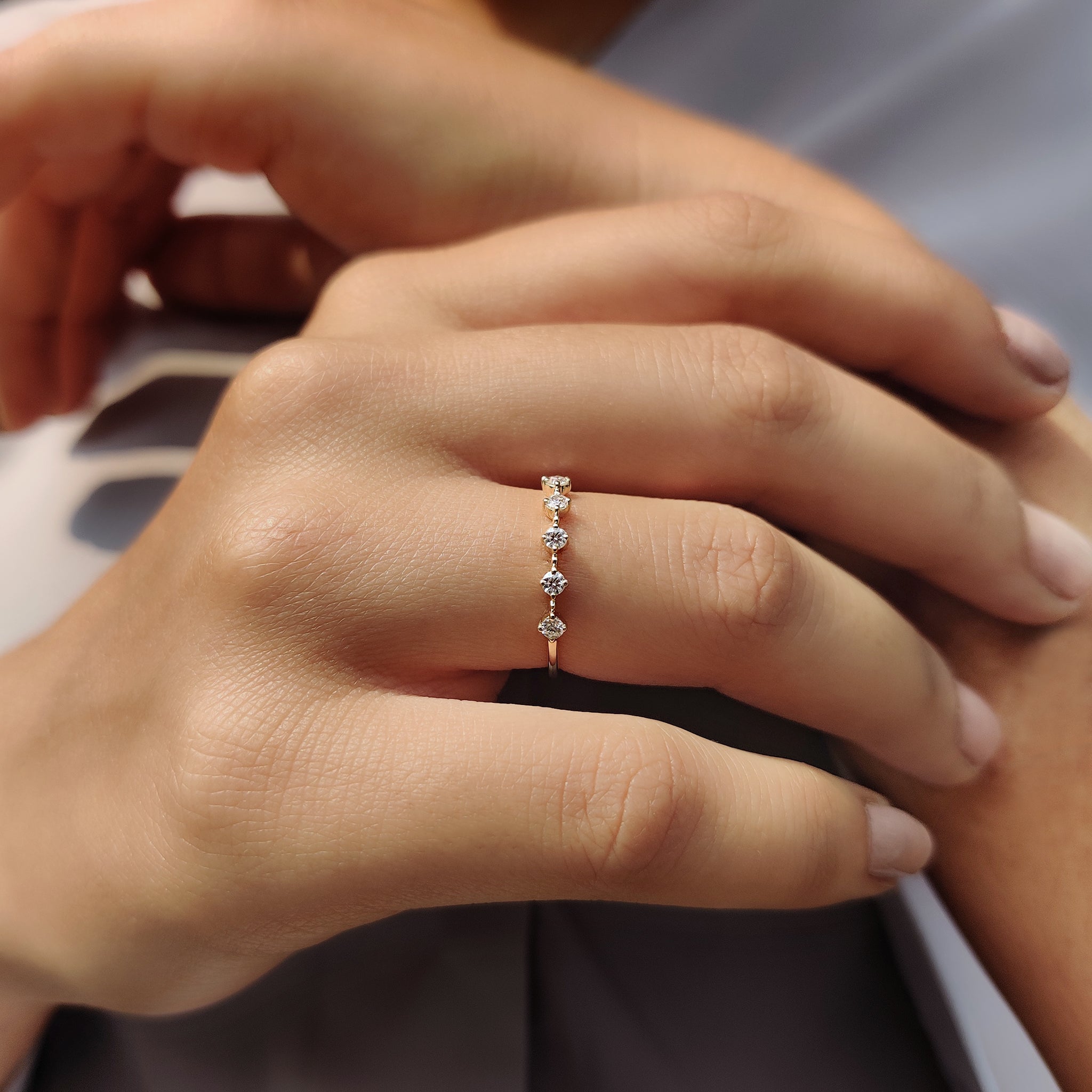 Round cut wedding band With Half Eternity Style