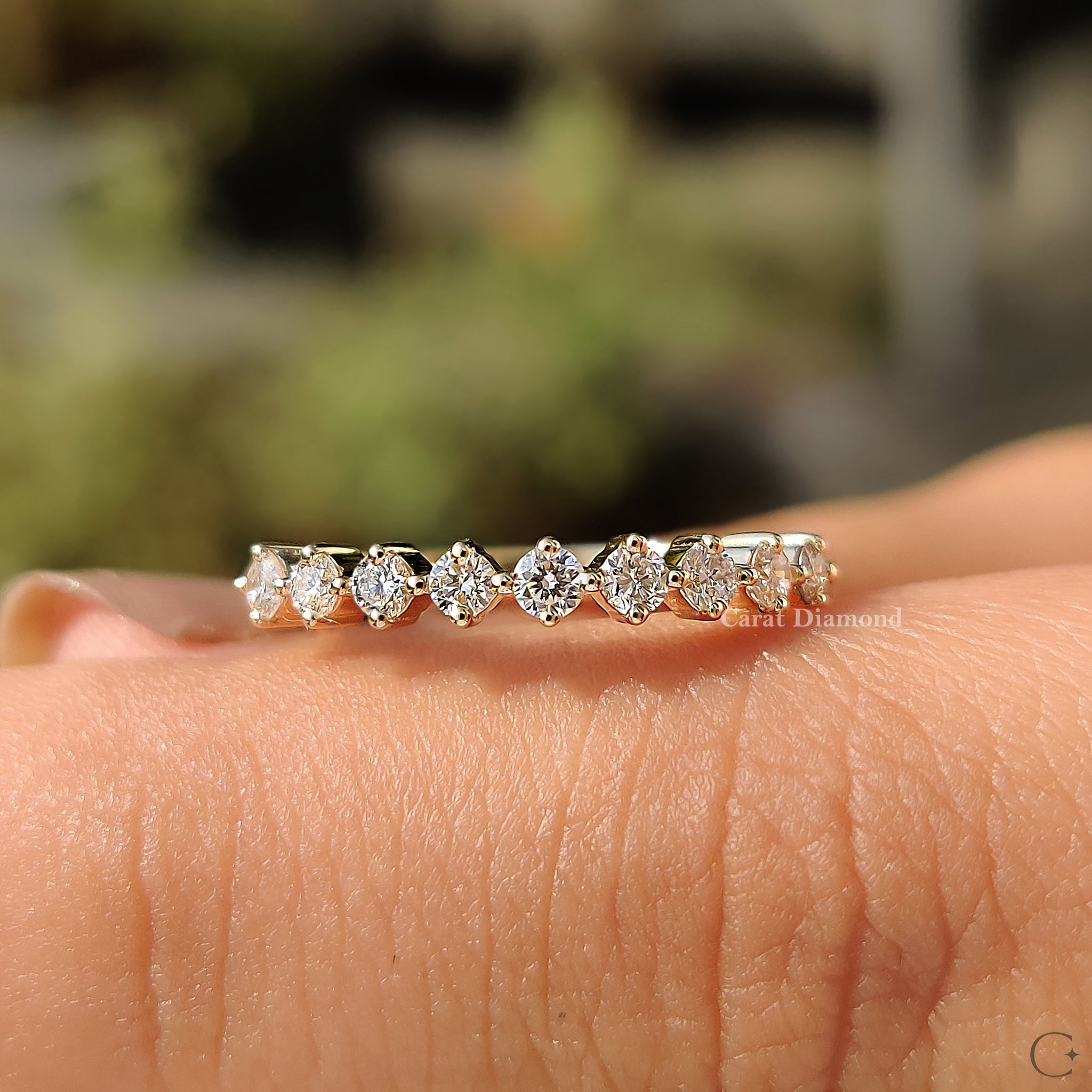 Minimalist Round Cut Lab Grown Diamond Band