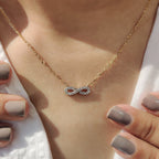 Round Diamond Gold Infinity Pendant With Chain