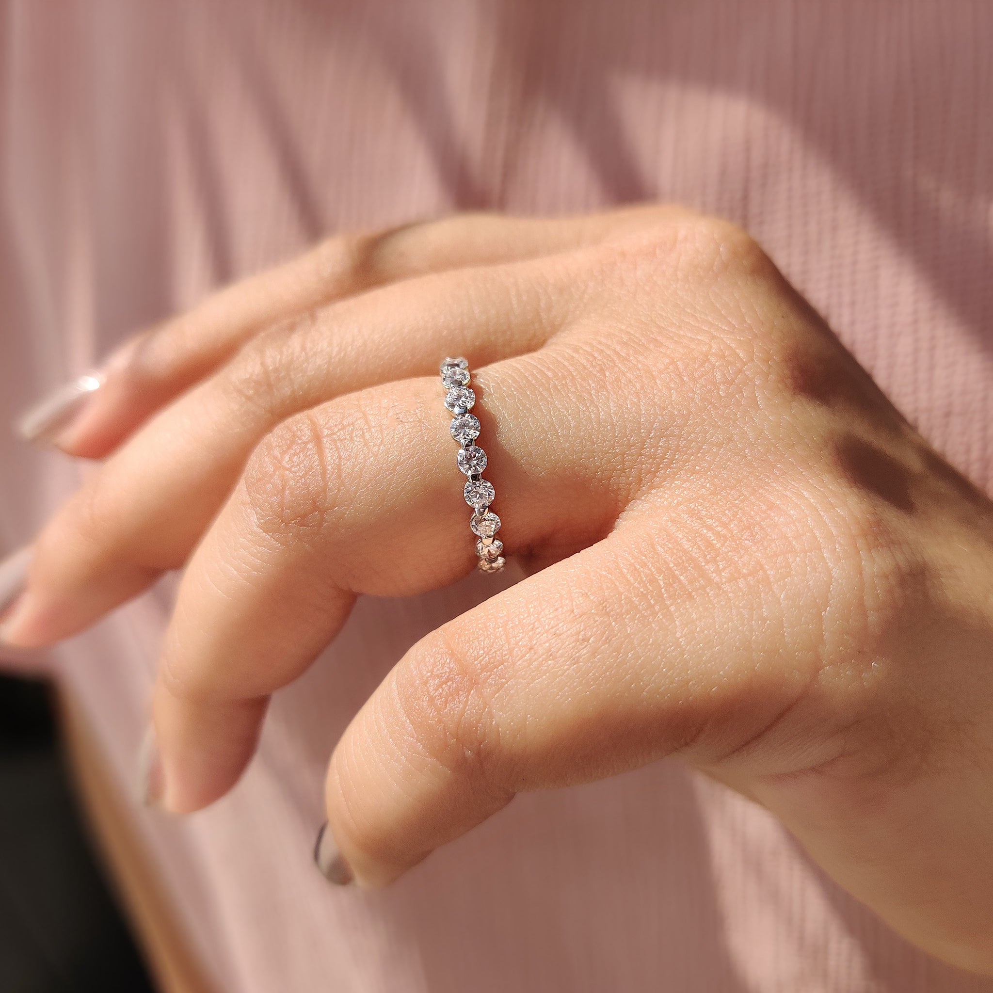 White Gold Round Diamond Eternity Band