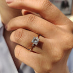 Princess Cut Diamond Ring In Distance Pave Setting