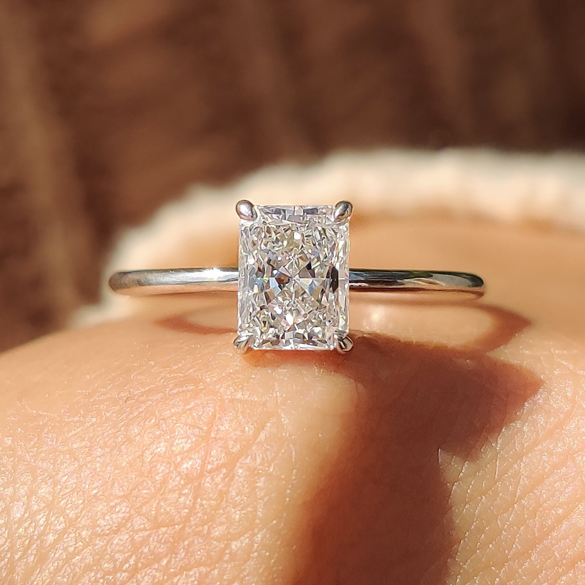 Rose Gold Radiant Diamond Cut Ring