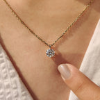 Round Cut Yellow Gold Diamond Pendant