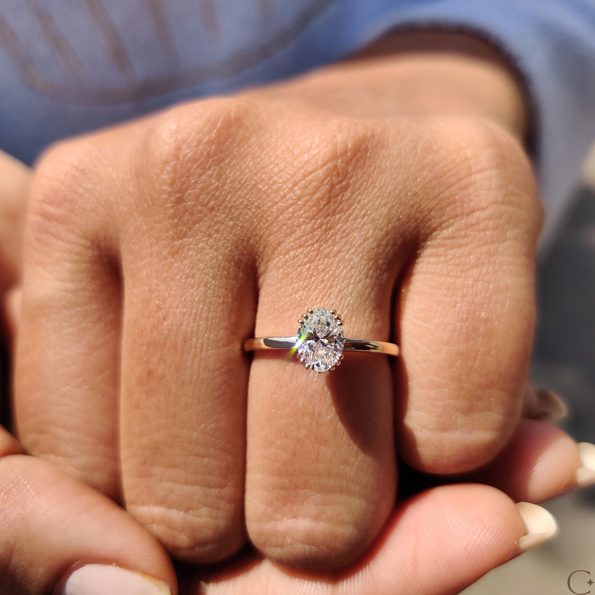 Oval Shaped Diamond Ring In Solitaire Setting Main image