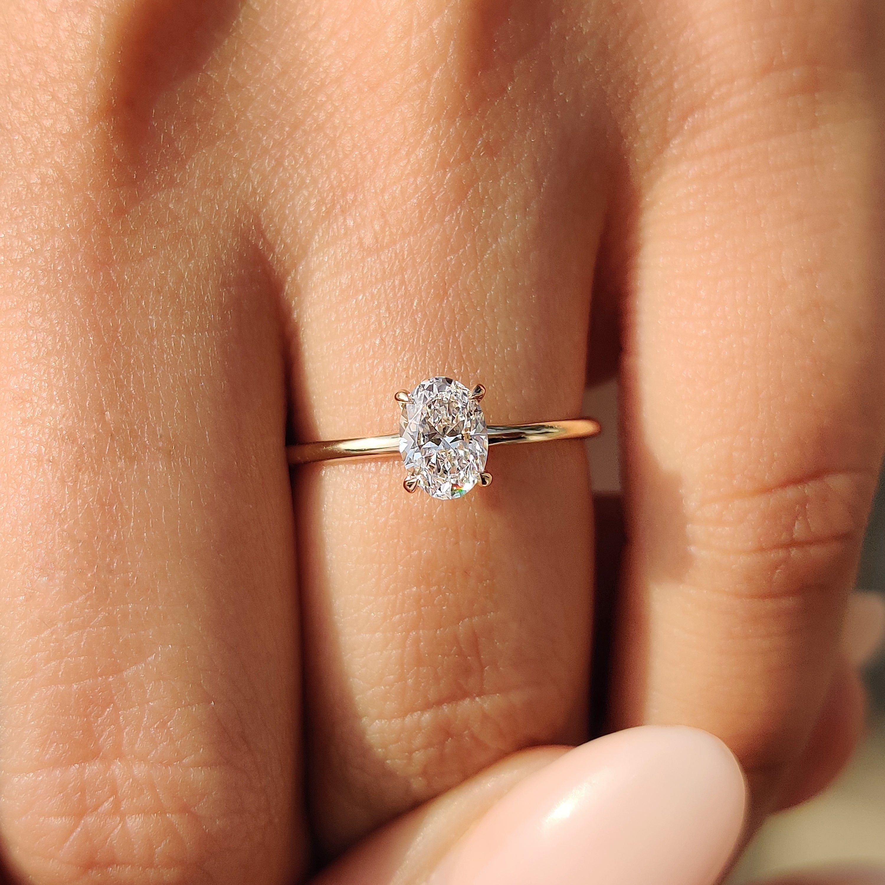 Yellow Gold Oval Diamond Engagement Ring