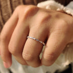 Stackable Round Cut White Gold Diamond Wedding Band