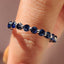Round Cut Blue Sapphire Wedding Band