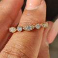 Yellow Gold Milgrain Diamond Wedding Band