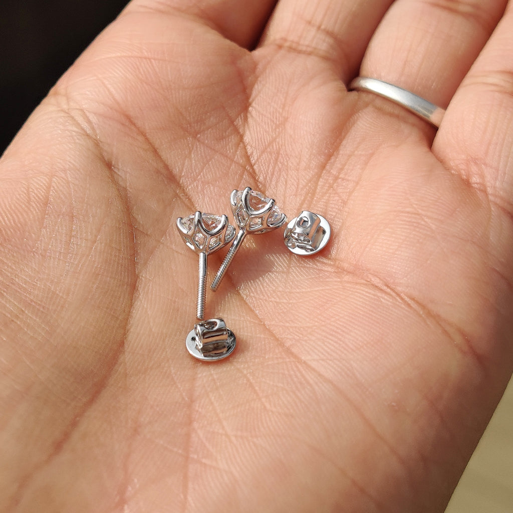 Stud Round Cut Diamond Earrings