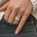 1.60 CT Round Cut Three Stone Moissanite Engagement Ring