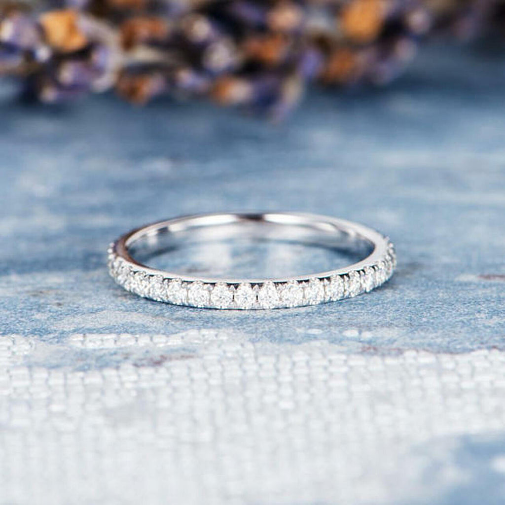 0.35 CTW Round Cut Full Eternity Moissanite Wedding Band