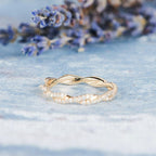 0.45 TCW Round Brilliant Full Eternity Twisted Moissanite Wedding Band