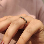 Curved Wedding Band With Round Cut Diamond