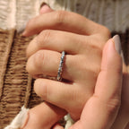 Round Black Moissanite Twisted Wedding Band