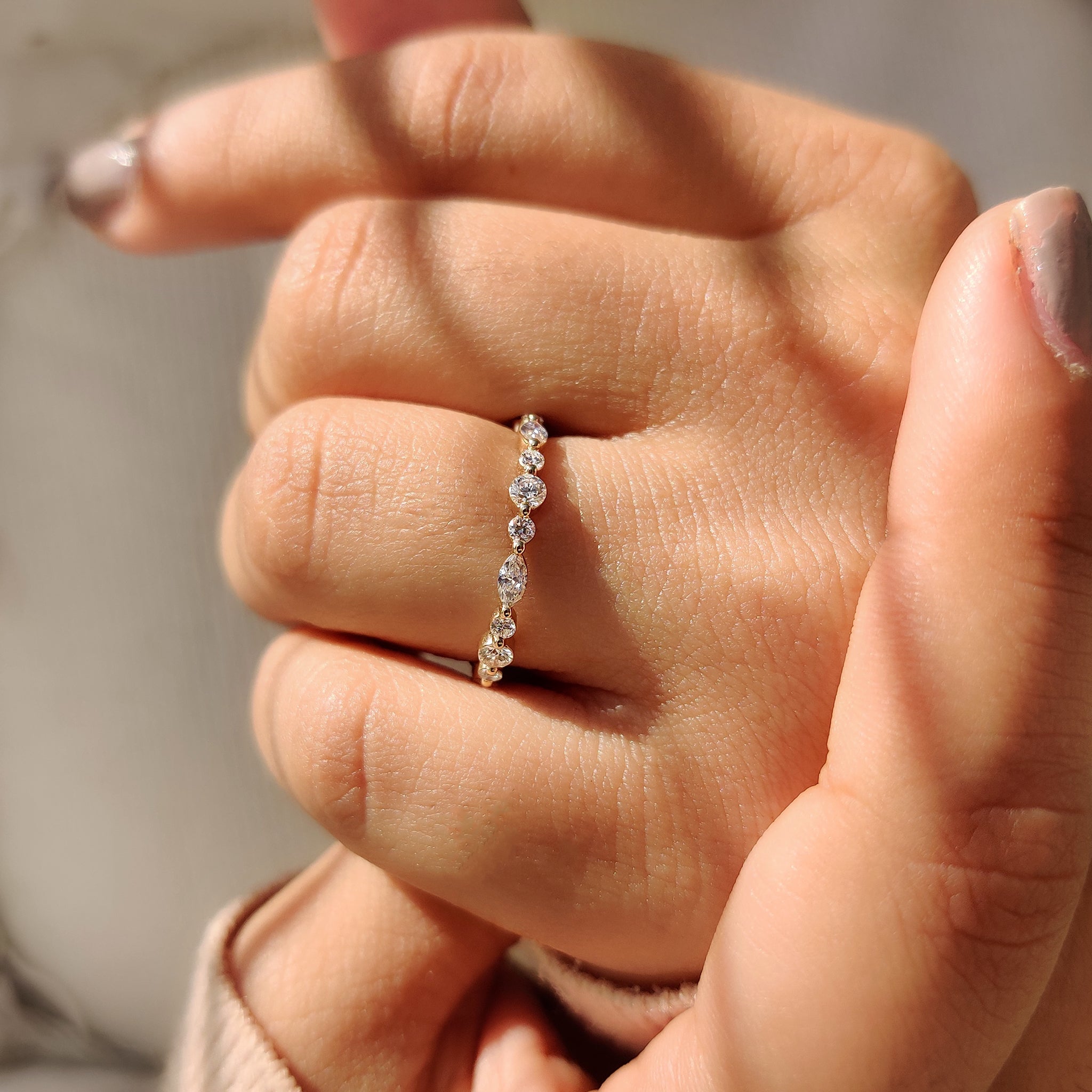 Eternity Wedding Band - Marquise and Round Diamonds