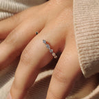 White Gold Womens Wedding Band With Marquise Diamond